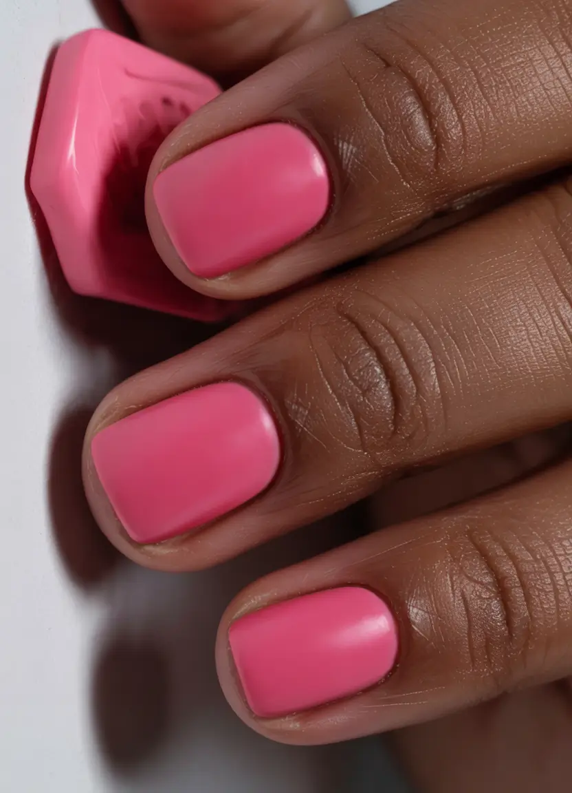 summer pink nails ideas 2025 Soft Bubblegum Shorties for Everyday Joy