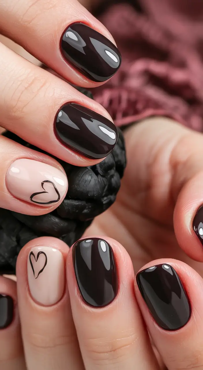 summer short acrylic nails ideas 2025 Espresso Heartbeat