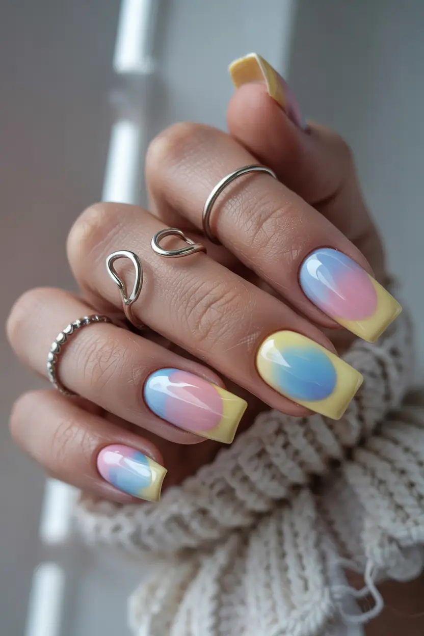 Sunset Gradient Nails for Summer 2025 Pastel Sunset Dreams in Soft Yellow