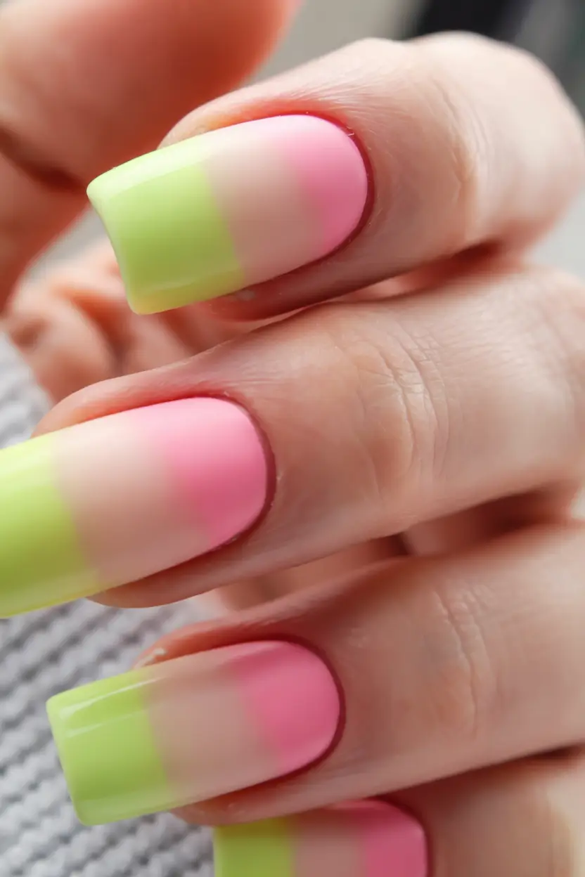 Sunset Gradient Nails for Summer 2025 Watermelon Pop Fade