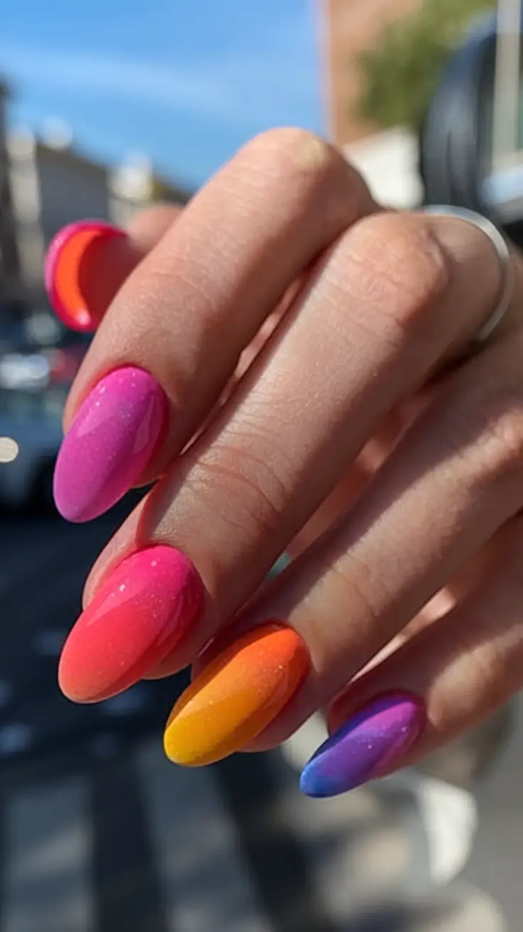 Top Nail Colors for Summer 2025 Rainbow Skies and Festival Vibes