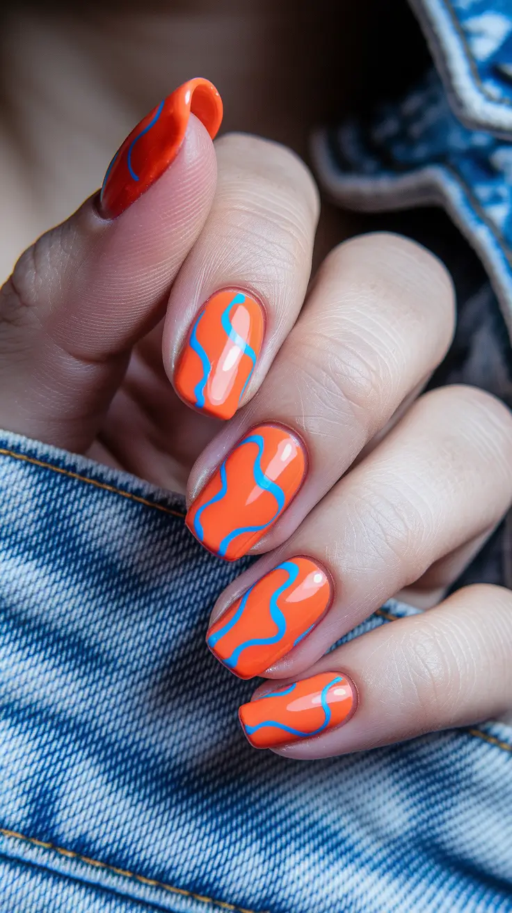 Top Nail Colors for Summer 2025 Tangerine Wave Pop
