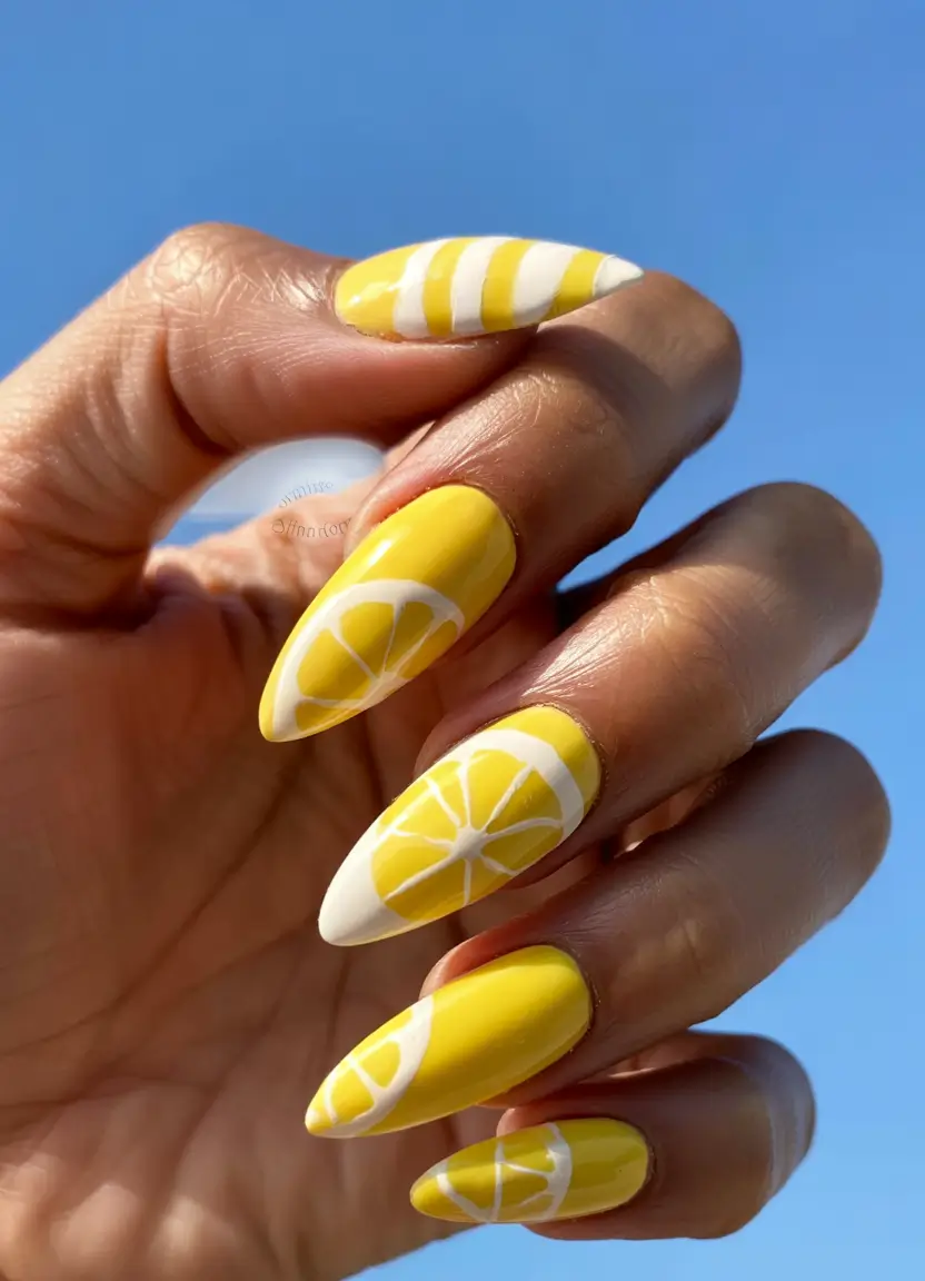 trendy nail ideas to wear this june 2025 Lemon Zest Slice