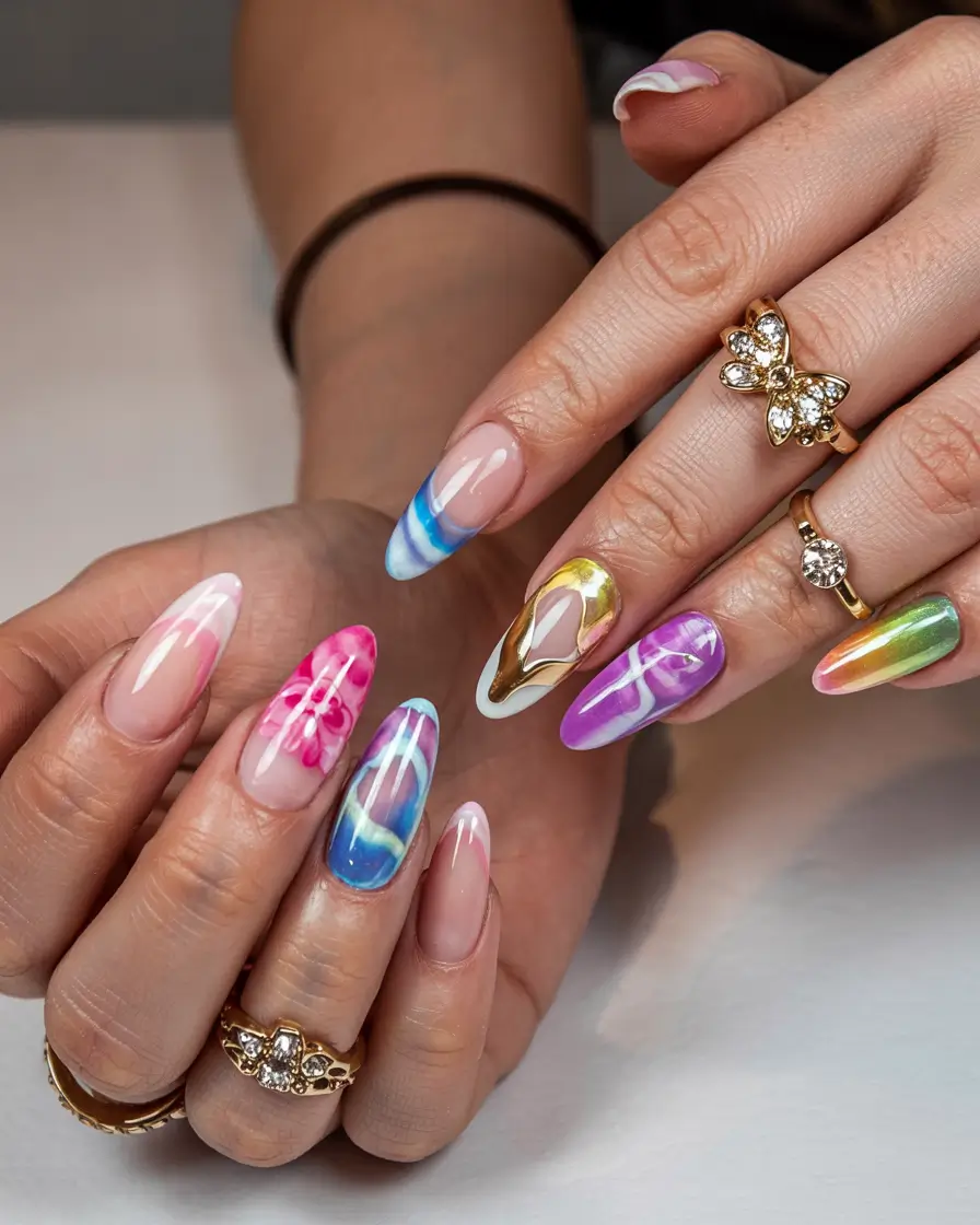 trendy nail ideas to wear this june 2025 Holographic Fantasy Set