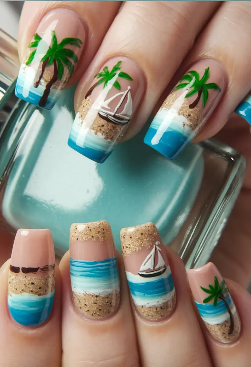 tropical vacation nails 2025 edition Sailing the Shoreline