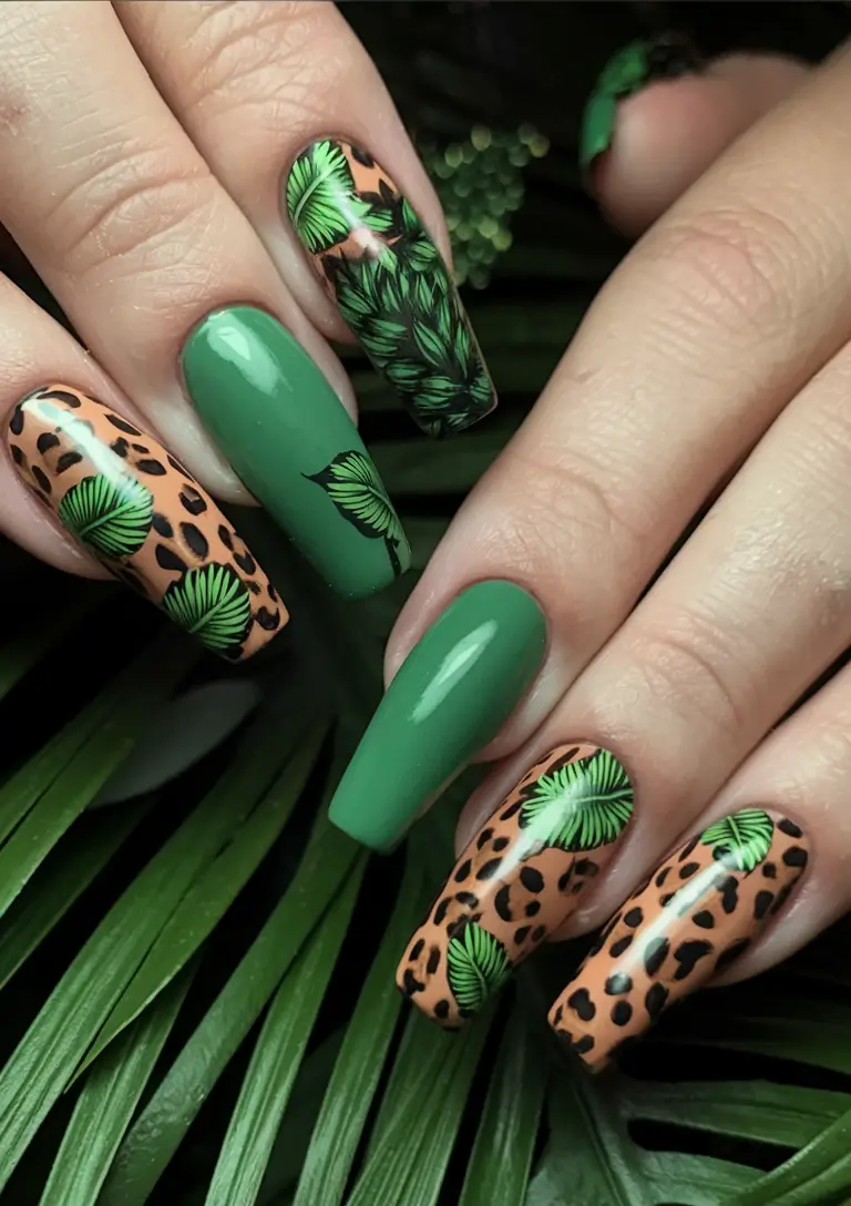 tropical vacation nails 2025 edition Jungle Heat