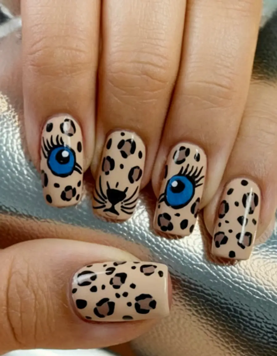 tropical vacation nails 2025 edition Leopard Eyes on You