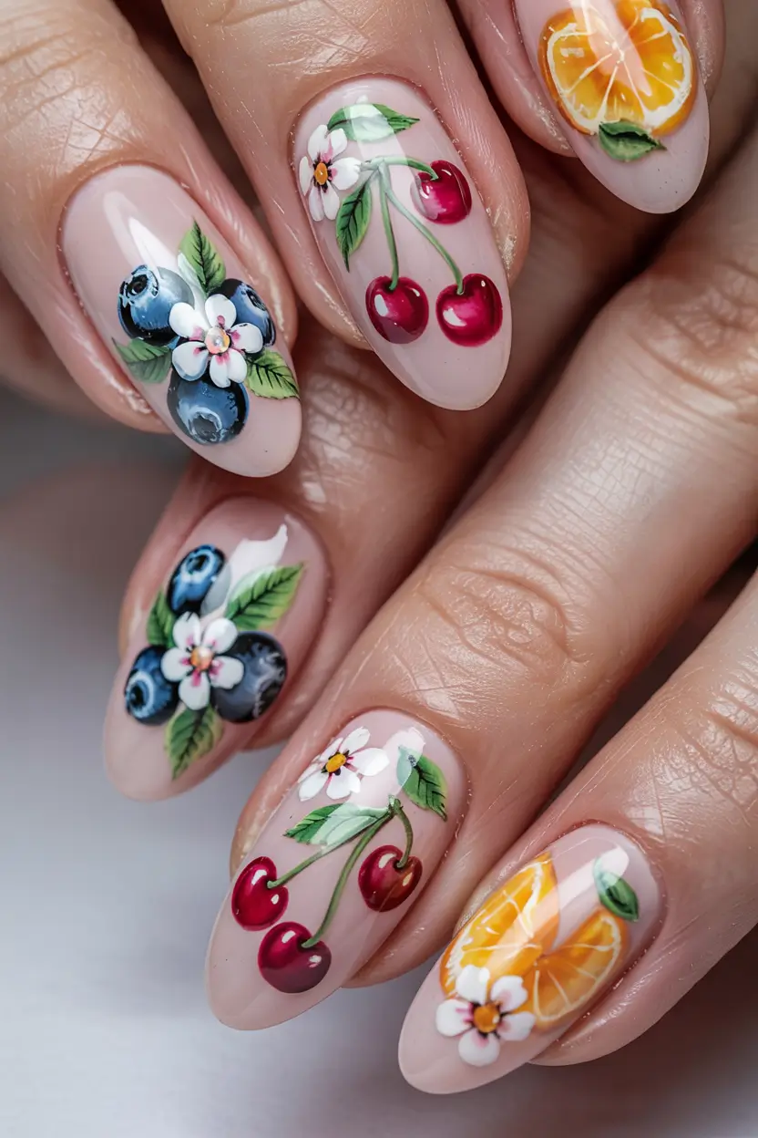 vacation nails summer 2025 Fruit Stand Fantasy