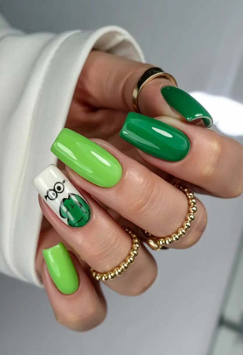 vacation nails summer 2025 Froggy Green Fun