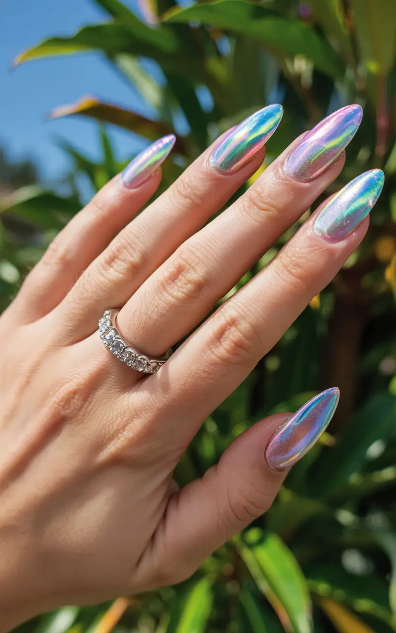 Vacation-ready nails for summer 2025 + Holographic Mirror Glaze Drama
