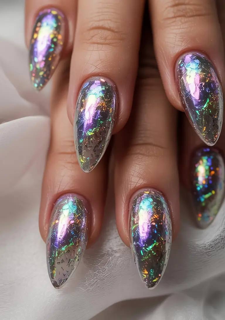 vacation-ready nails for summer 2025 Opalescent Galaxy Glow