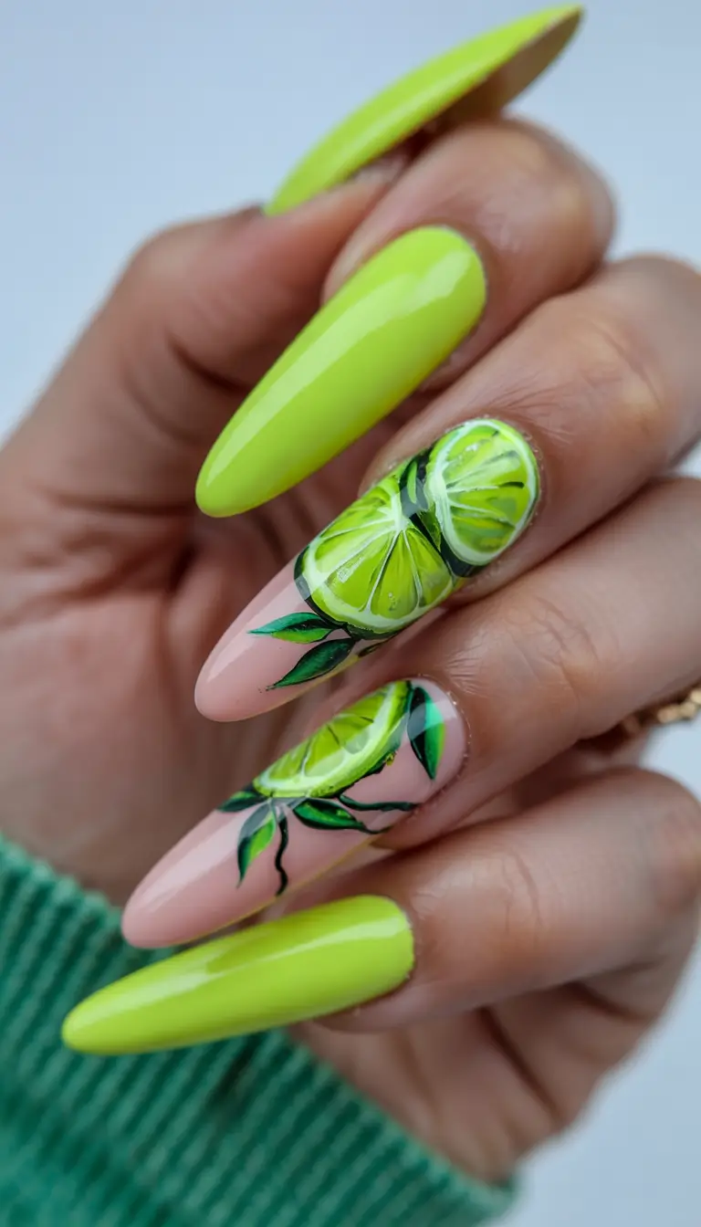 vacation-ready nails for summer 2025+Lime Zest Realness