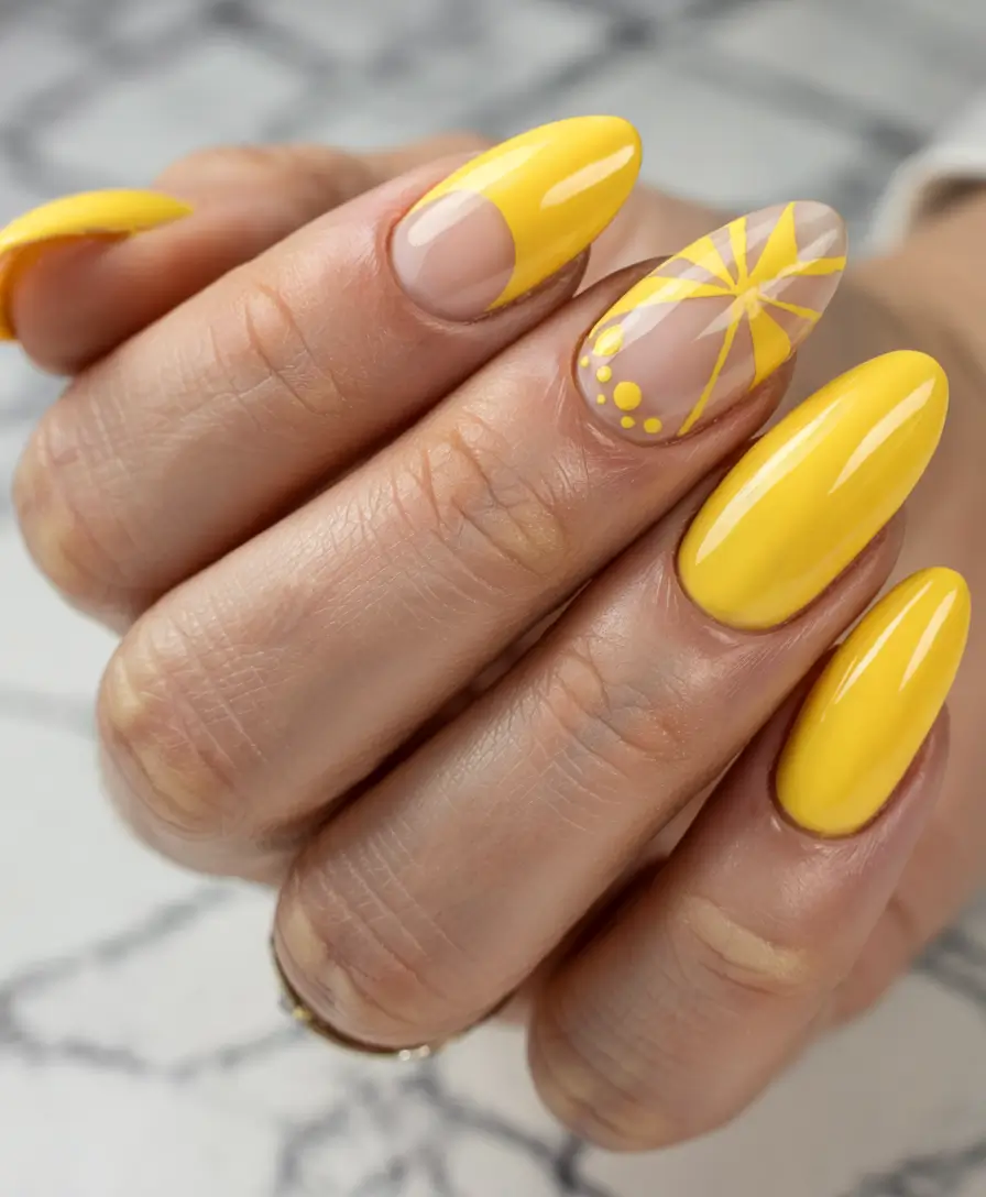 Yellow Nails That Scream Summer 2025 Sunburst Art for the Modern Muse