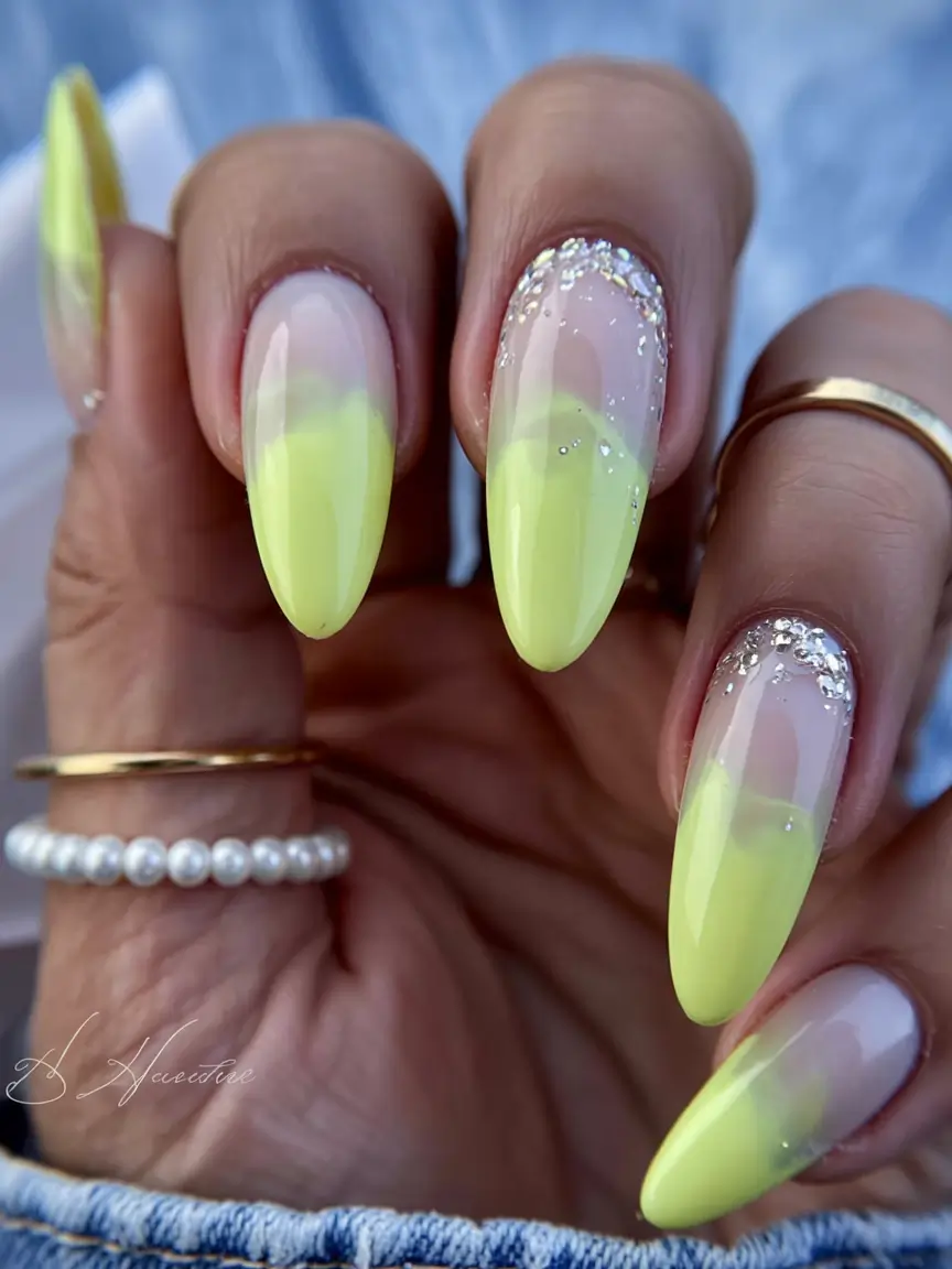 Yellow Nails That Scream Summer 2025 Lemonade Shimmer Meets Daylight Glaze