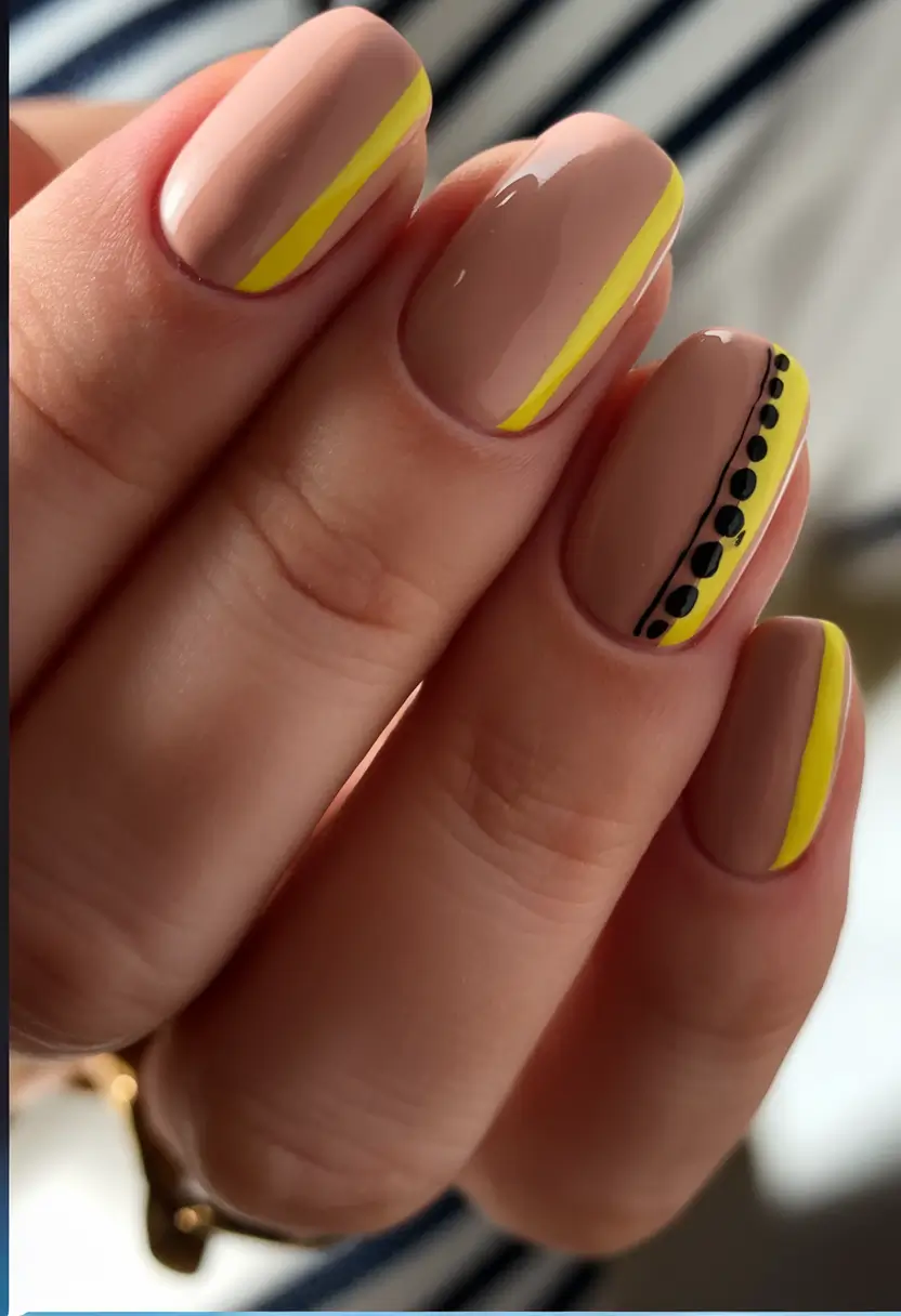 Yellow Nails That Scream Summer 2025 Minimal Stripe, Maximum Impact