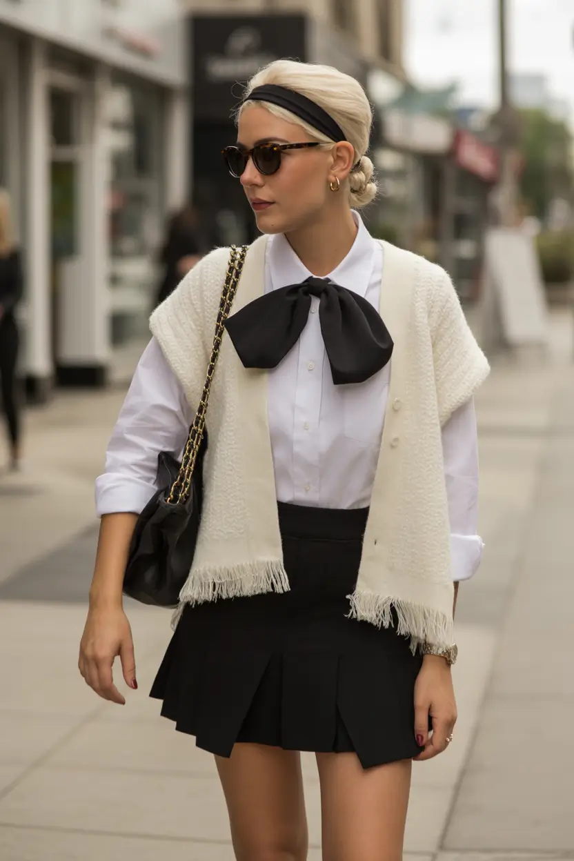 cute school outfits 2025 Parisian-Inspired Uniform with Drama
