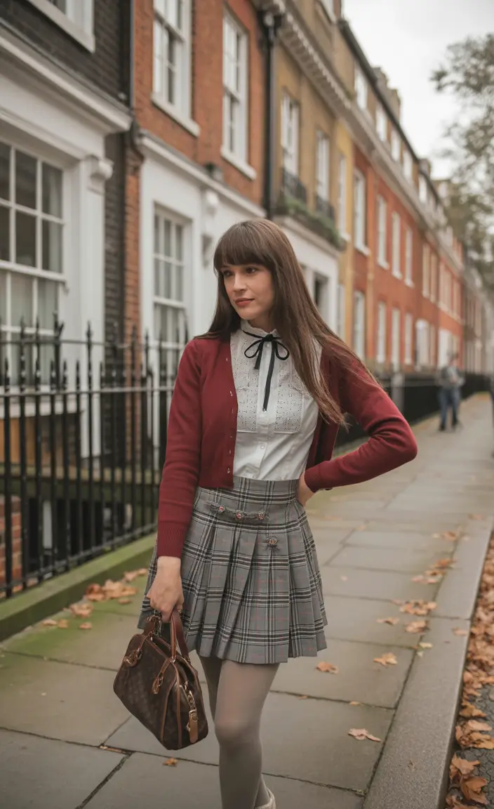 cute school outfits 2025 London Academia with a Preppy Edge