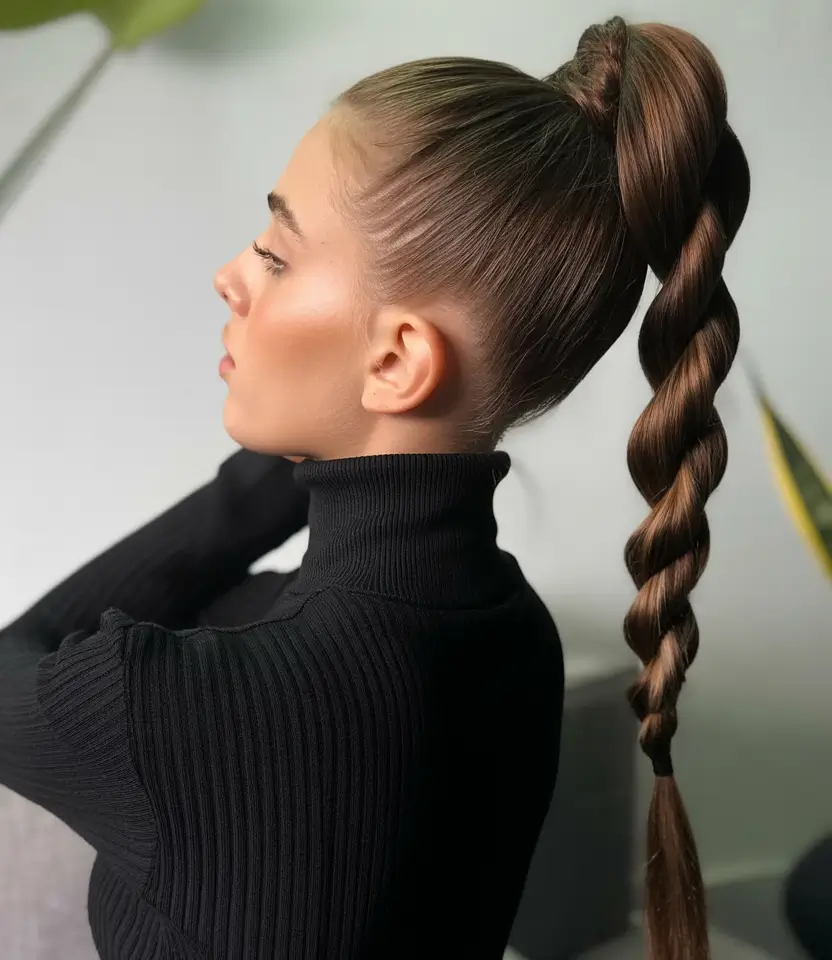 first day of school hairstyles 2025 Super Sleek Bubble Ponytail