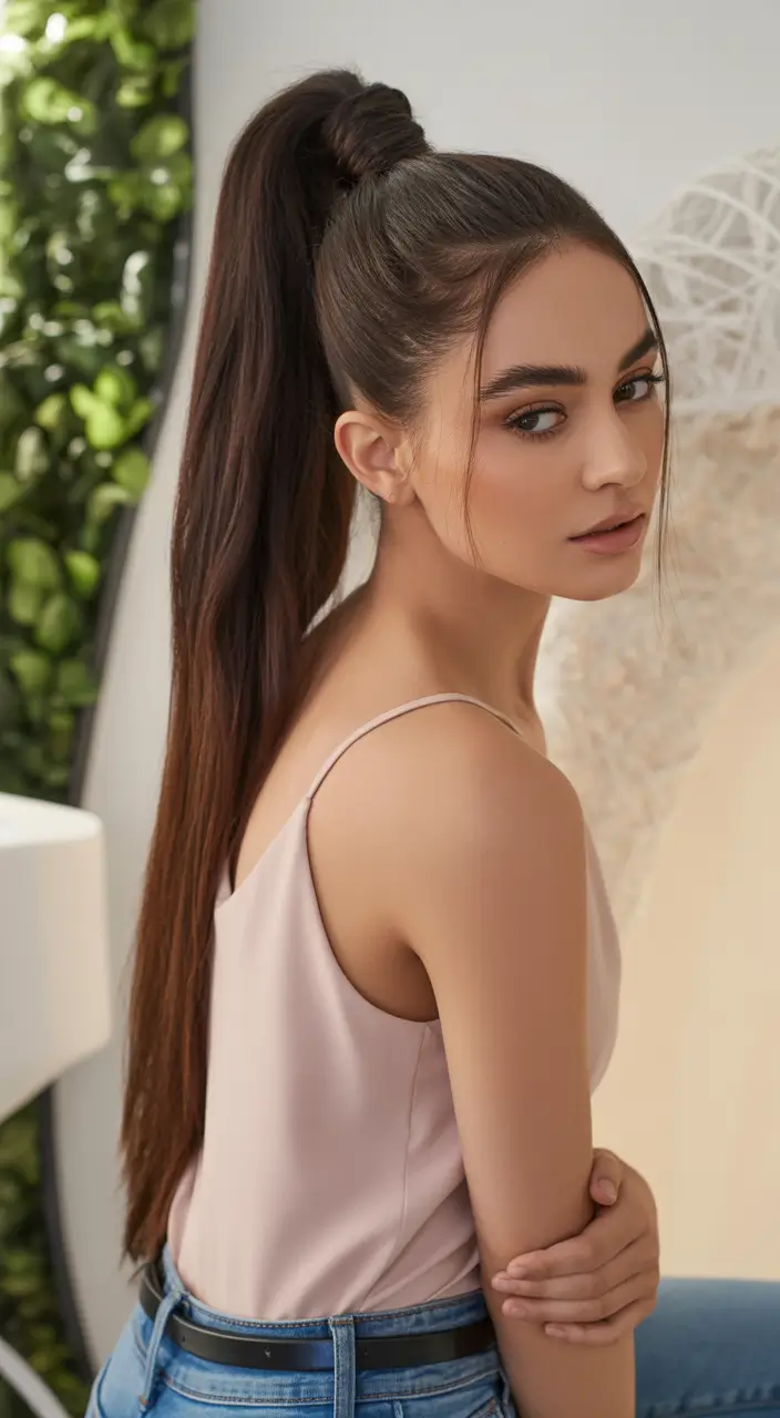first day of school hairstyles 2025 High Sleek Ponytail