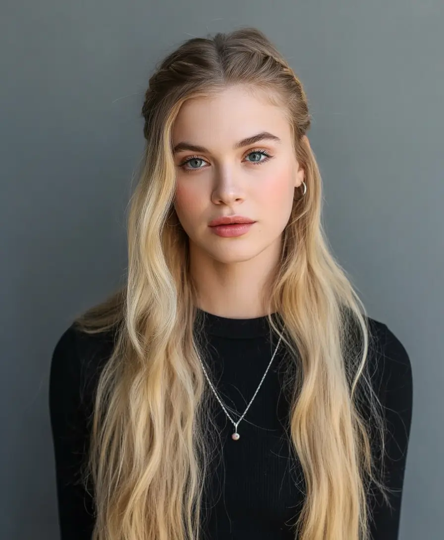 first day of school hairstyles 2025 Twisted Front Half-Up